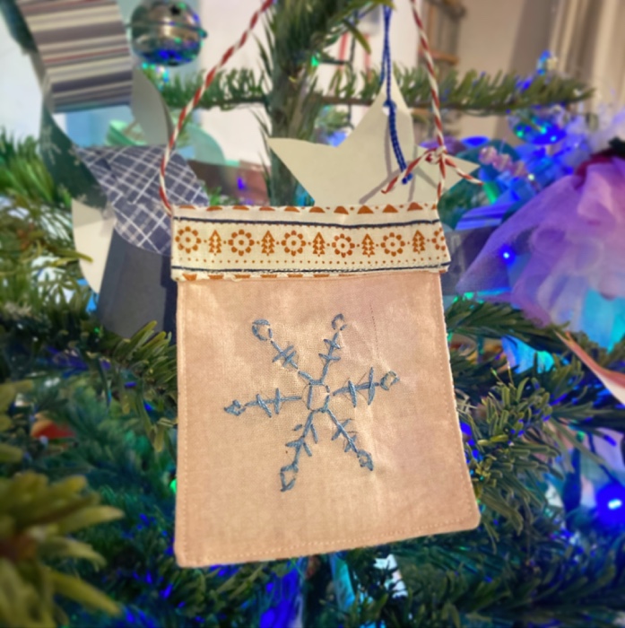 a small banner with a snowflake on it
