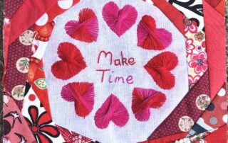 Make Time Embroidered quilt block